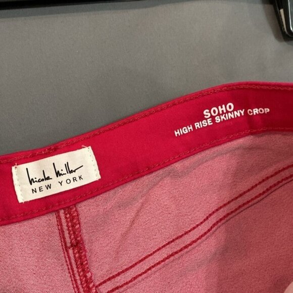 Nicole Miller Raspberry Pink Soho Skinny High Rise Ankle Jeans Size Size 12 - Picture 11 of 13